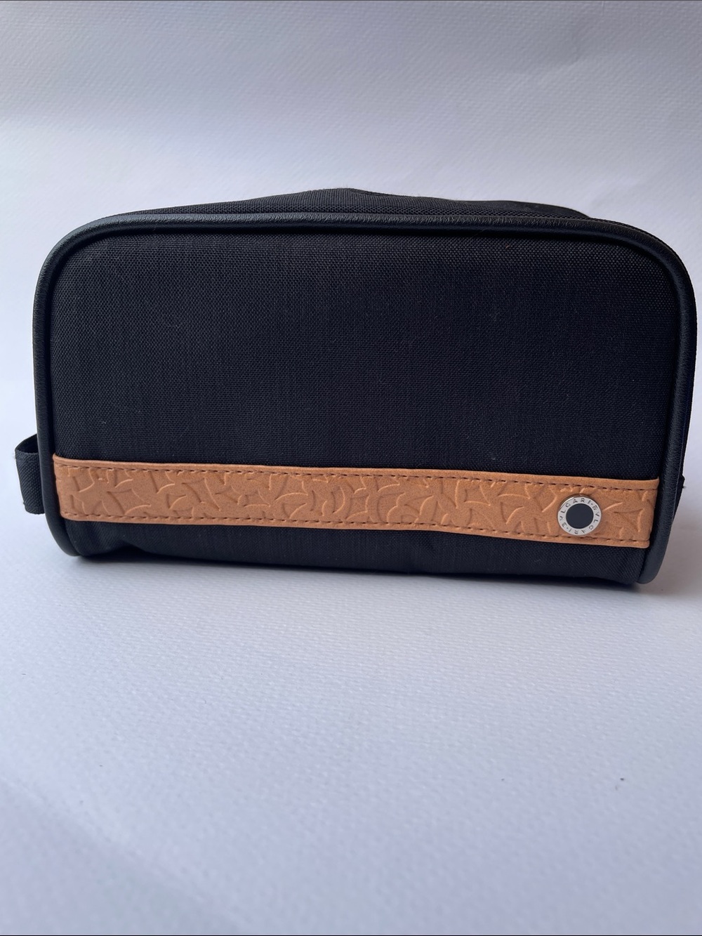 Bvlgari Black and Tan Toiletry Bag - Sleek Travel Dopp Kit